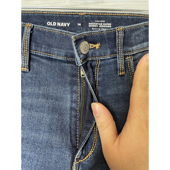 Old Navy Jeans Girls 16 High-Rise Rockstar Super Skinny Jeggings Built-In Tough - Picture 2 of 14
